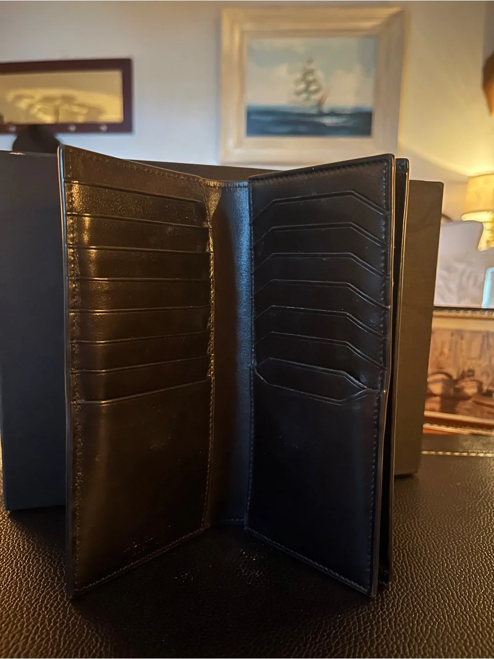 Montblanc Black Leather Long Wallet - Black
